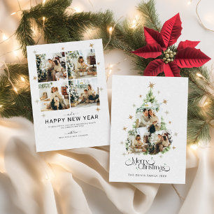 Carte de Noël en collage de photo de famille au sa