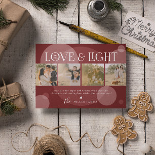 Carte de Noël en collage photo Love&Light
