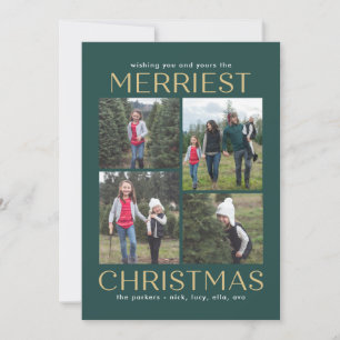 Carte de Noël en couleur éditable avec un collage 