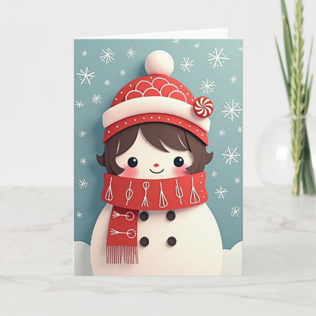Carte de Noël en découpage de papier (Devant)