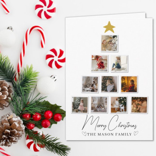 Carte de Noël en forme d'arbre à 10 photos (Créateur téléchargé)
