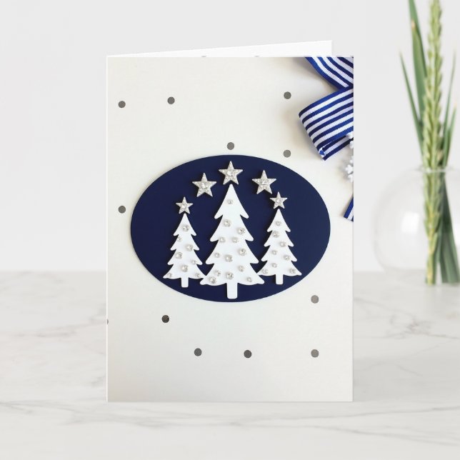 Carte de Noël en forme d'arbre scintillant (Devant)