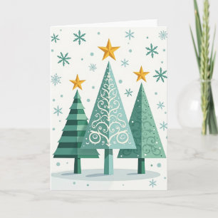Carte de Noël en forme d'arbres graphiques
