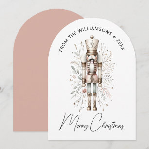 Carte de Noël en forme d'arche Casse-Noisette Rose