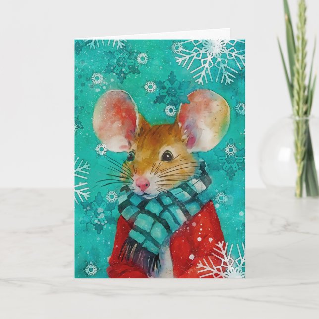 Carte de Noël en impression de souris multimédia A (Devant)