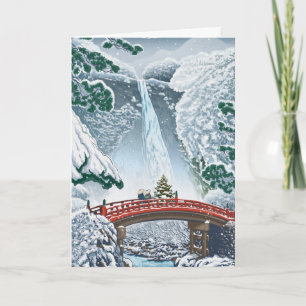 Carte de Noël en japonais vintage illustrée