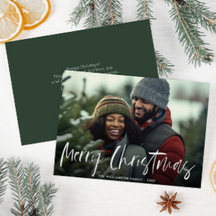 Carte de Noël en lettres blanches