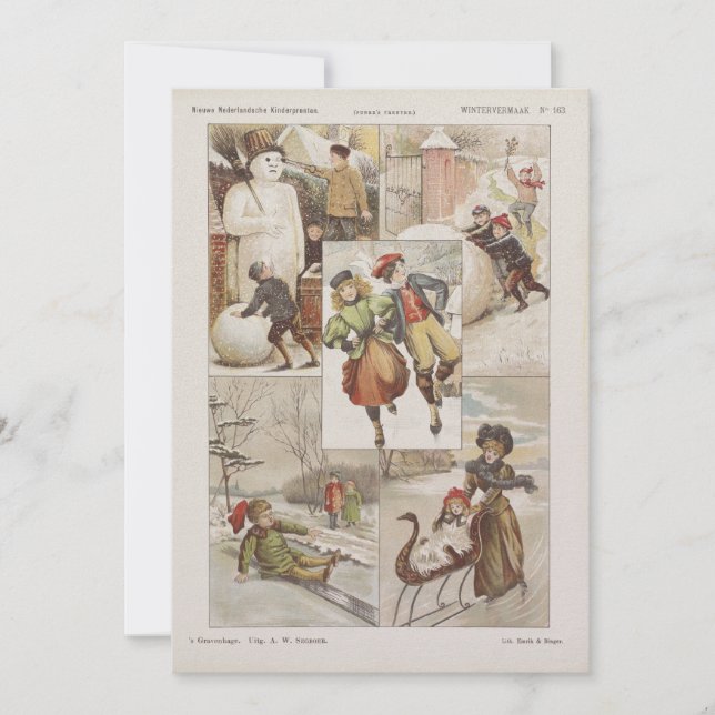 Carte de Noël en néerlandais vintage (Devant)