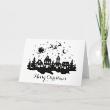 Carte de Noël en noir et blanc