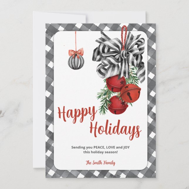 Carte de Noël en noir et blanc (Devant)