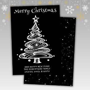 Carte de Noël en noir et blanc