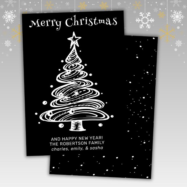 Carte de Noël en noir et blanc (Créateur téléchargé)