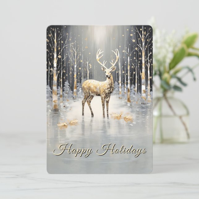 Carte de Noël en or de renne (Debout devant)