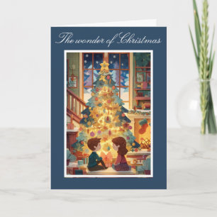 Carte de Noël en papier coupé de charme