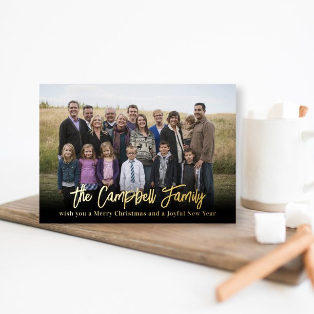 Carte de Noël en papier d'aluminium Family Cheer (Créateur téléchargé)