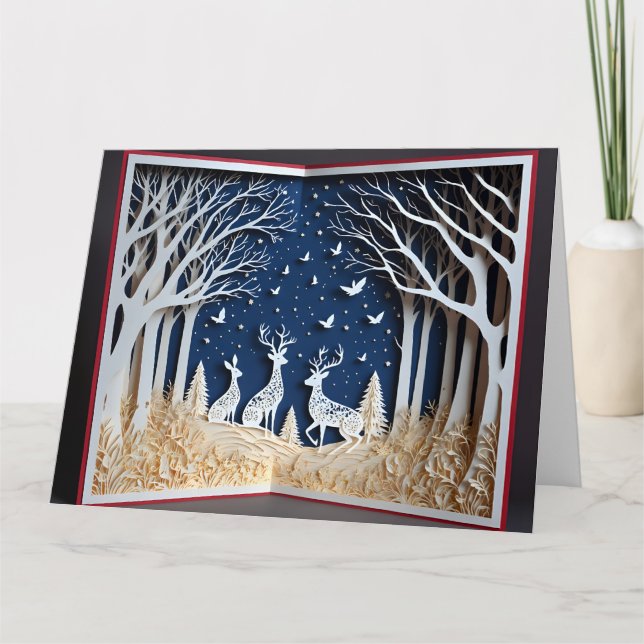 Carte de Noël en papier découpé  (Devant)