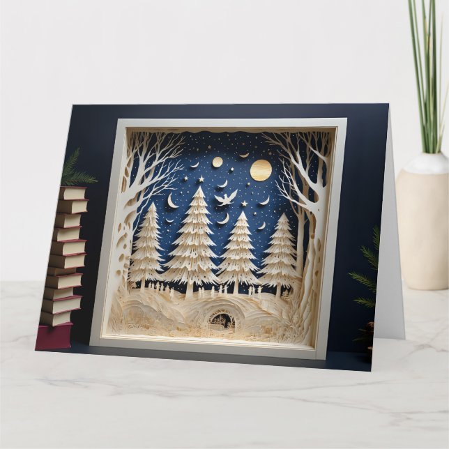 Carte de Noël en papier découpé  (Devant)