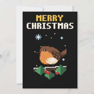 Carte de Noël en pixel art de Robin