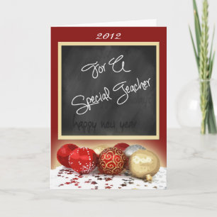Carte de Noël en tableau noir pour enseignant