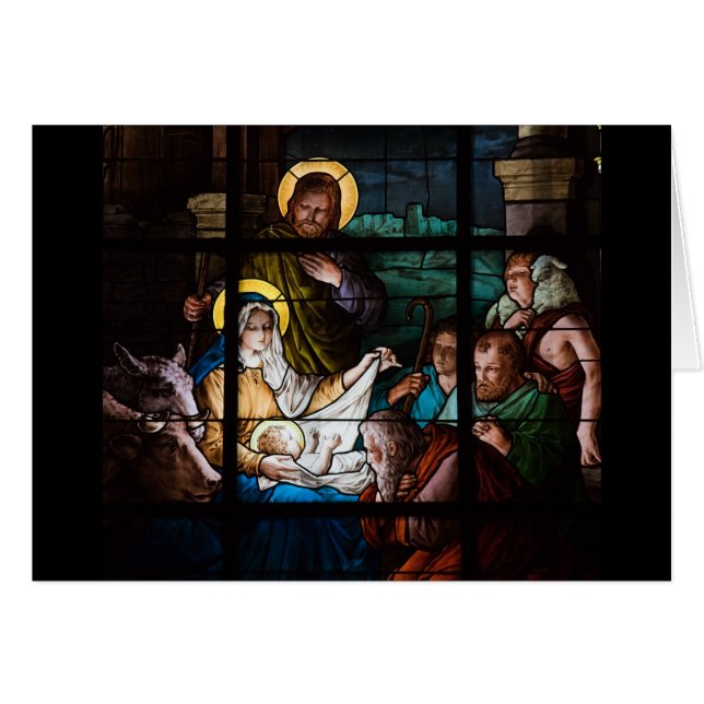 Carte de Noël en verre souillé (Devant horizontal)