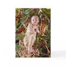 Carte de Noël Enfant dans la crèche