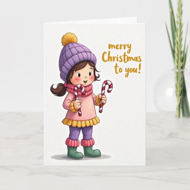Carte de Noël Enfant Joyeux (Devant)