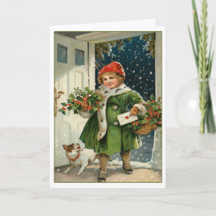 Carte de Noël enfant Vintage
