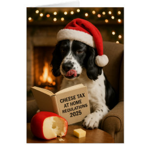 Carte de Noël English Springer spaniel Fromage Tax