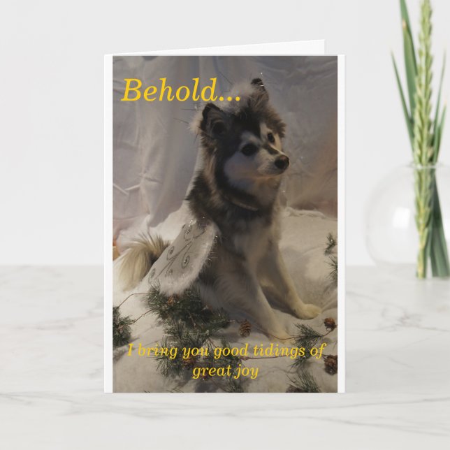 Carte de Noël enrouée d'ange (Devant)