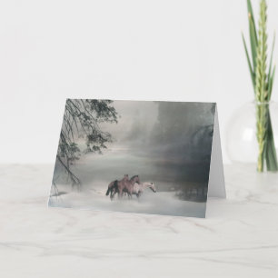 Carte de Noël Equine Horse de l'autre côté des Mil