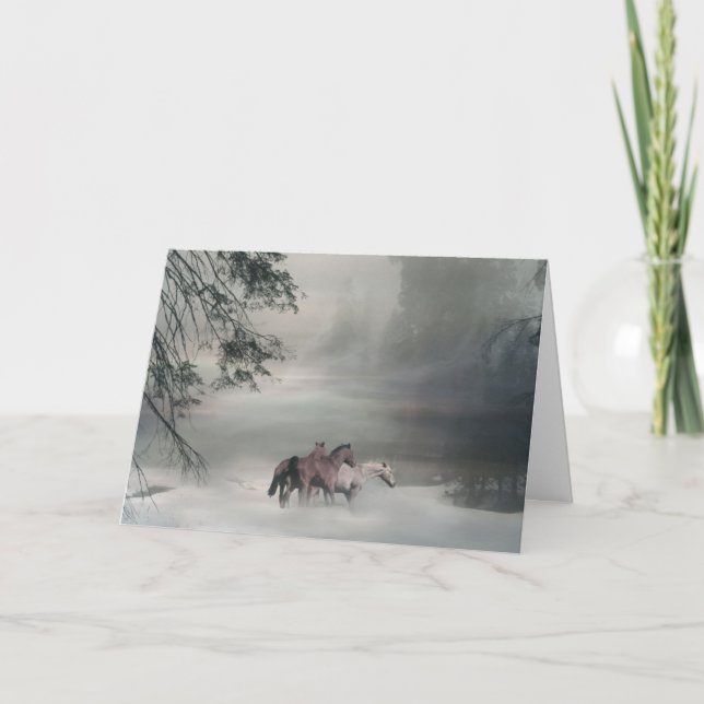 Carte de Noël Equine Horse de l'autre côté des Mil (Devant)