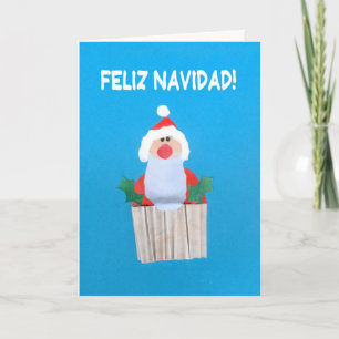 Carte de Noël, espagnol, Cupcake avec Père Noël