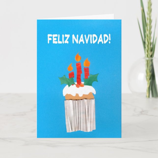 Carte de Noël, Espagnol, petit gâteau avec des (Devant)
