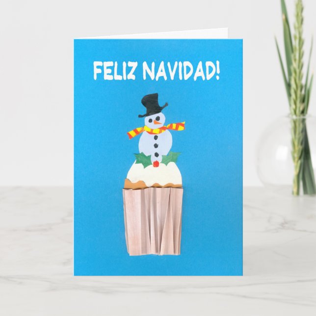Carte de Noël, Espagnol, petit gâteau avec le (Devant)