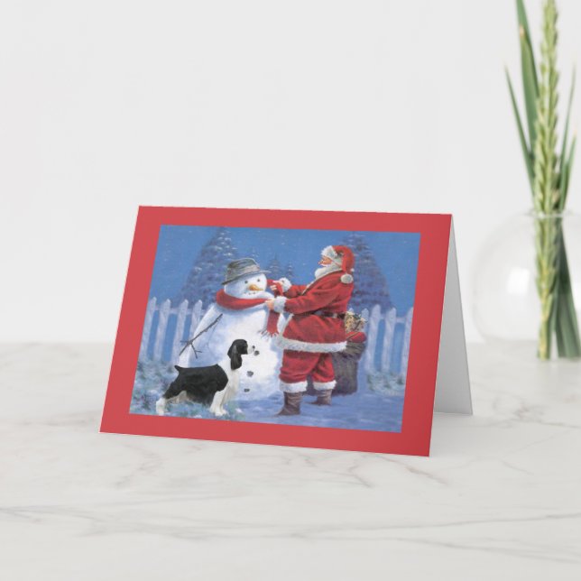 Carte de Noël espagnole Springer Père Noël et (Devant)
