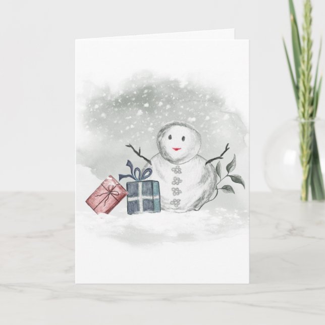 Carte de Noël et de Nouvel An de Snowman (Devant)