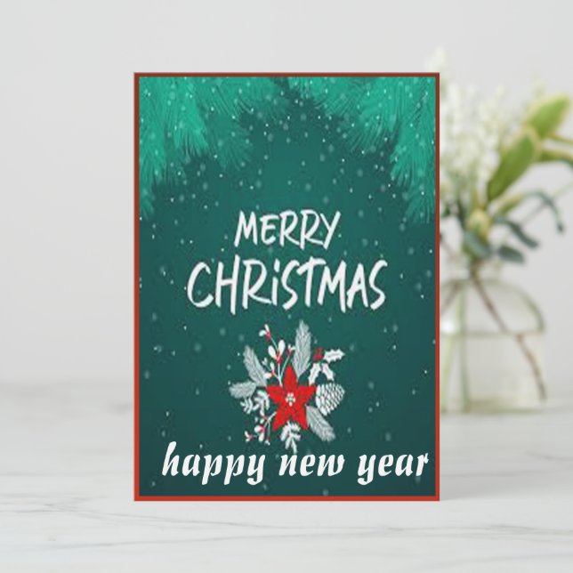 carte de noël et nouvelle année (Debout devant)