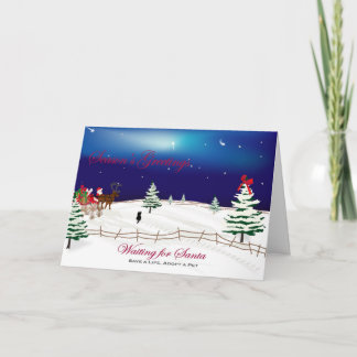 Carte de Noël et poème "Père Noël de attente "