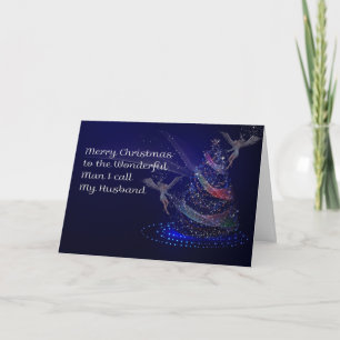 Carte de Noël étincelante pour mari
