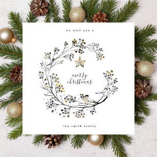 Carte de Noël étoile minimale carrée et plate Joye
