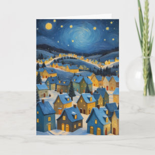 Carte de Noël étoilée avec texte personnalisé