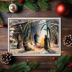 Carte de Noël étrange victorienne vintage