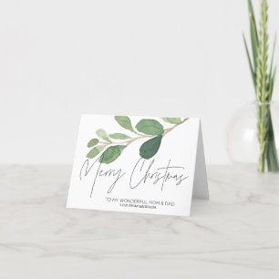 Carte de Noël Eucalyptus pour papa et maman