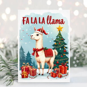 Carte de Noël Fa La Llama