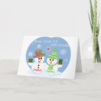 Carte de Noël faite sur commande d'amoureux de