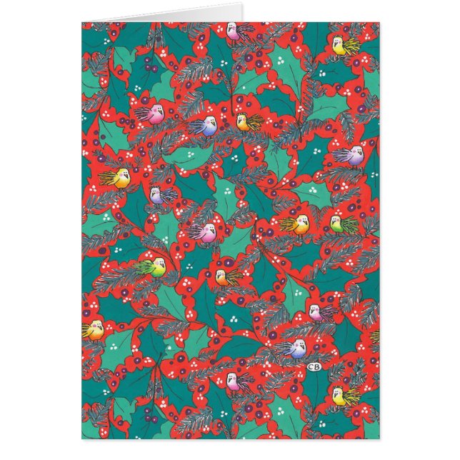 Carte de Noël faite sur commande de "houx" (Devant)