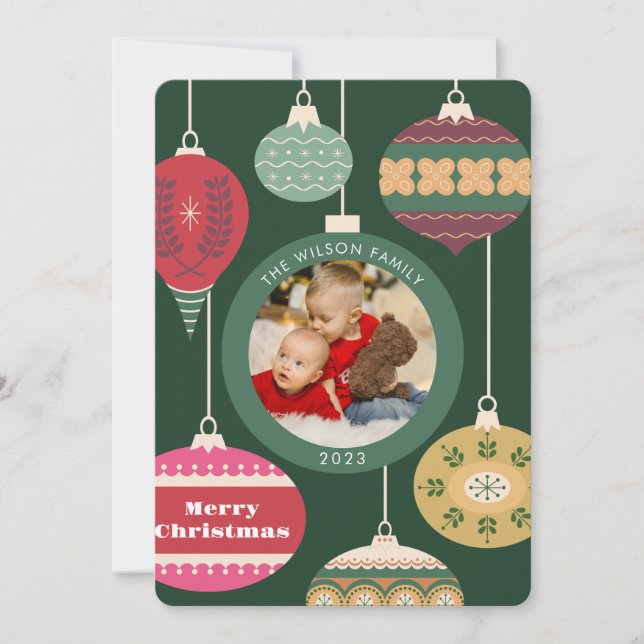 Carte de Noël familiale avec photo (Devant)