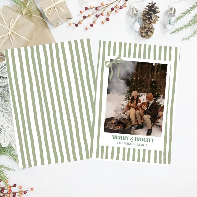 Carte de Noël familiale avec rayures (Créateur téléchargé)