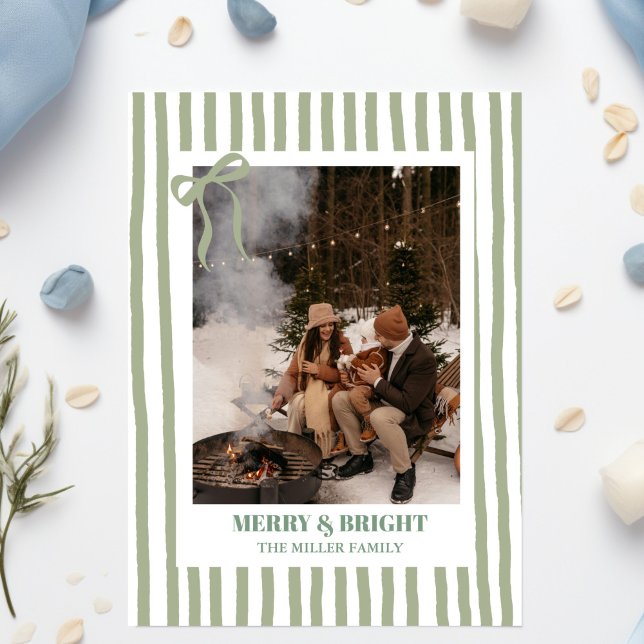 Carte de Noël familiale avec rayures (Créateur téléchargé)