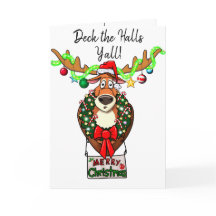 Carte de Noël familiale drôle 'Deck the Halls Y’al